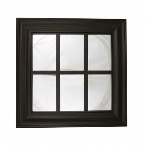 Purely Pecan 17.25 in. Jet Black Window Inspired Decorative Wall Mounted Mirror 32013885